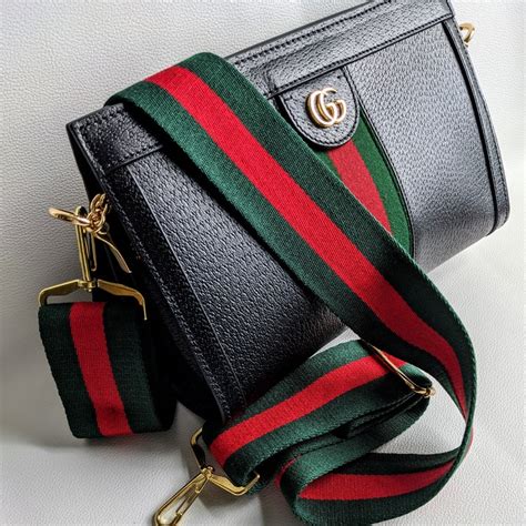 gucci red and green strap bag|authentic Gucci bag strap.